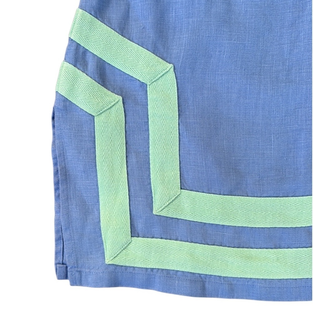 EUC Sail to Sable Linen Tunic Top Blue Mint Green Size Medium - Picture 6 of 10